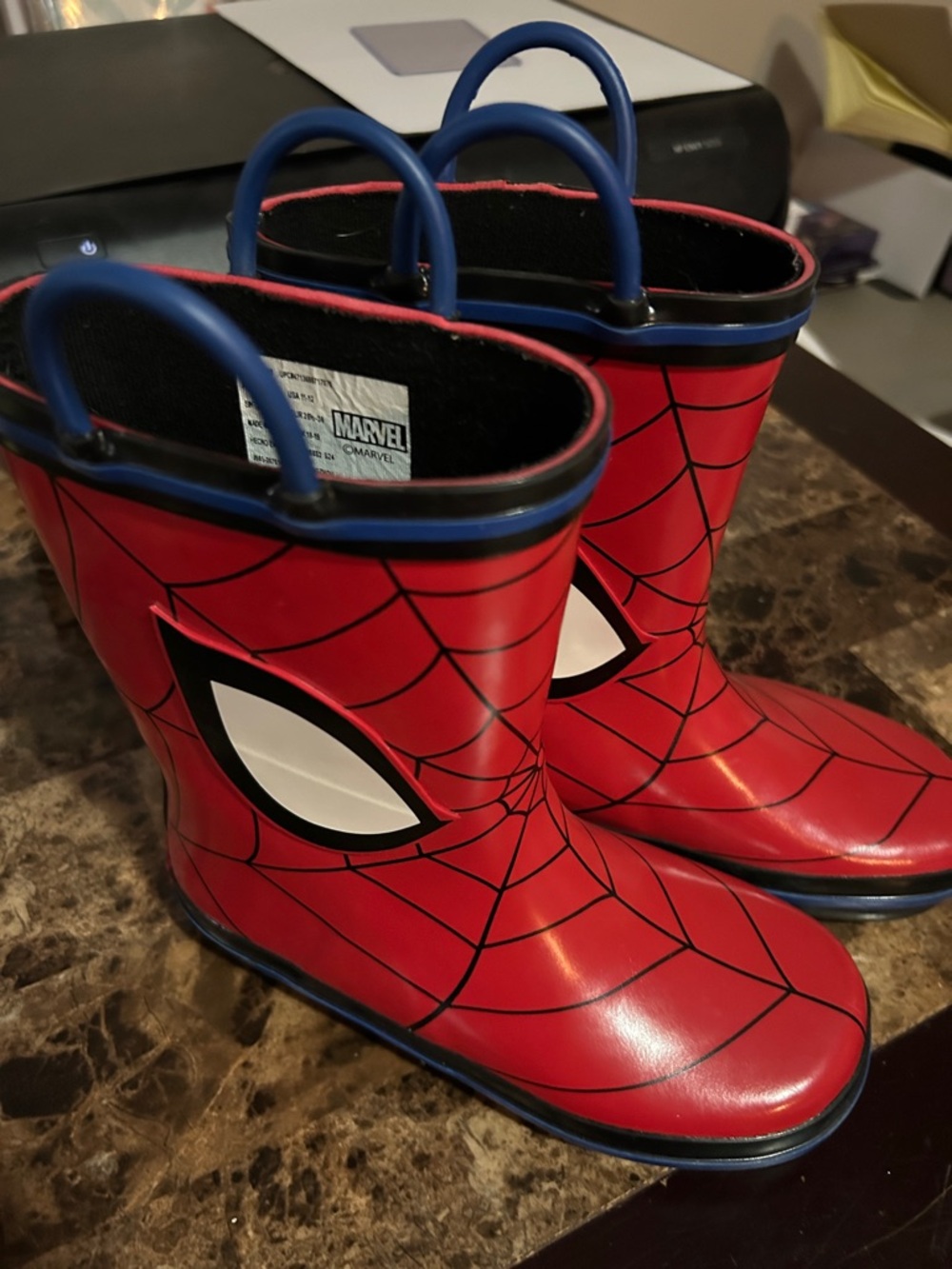 Marvel Spider-Man Red and Blue Kids Rain Boots